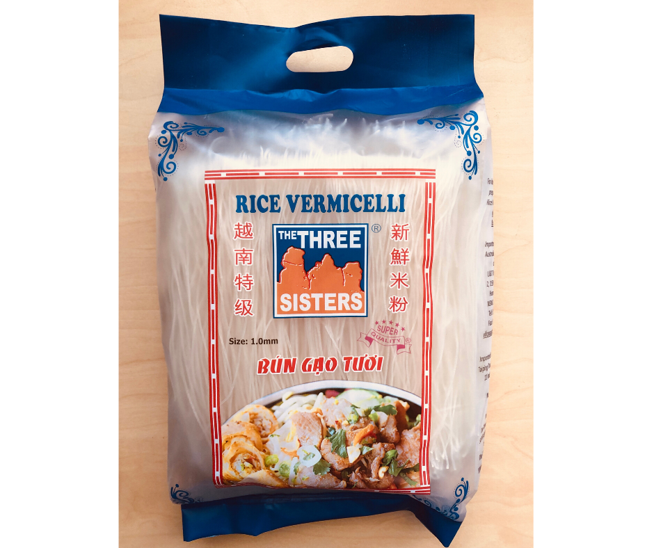 vietnamese the three sisters rice vermicelli or rice noodles in 908g packet from an Australian family